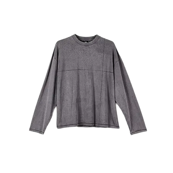 Acid Wash Deconstructed Long Sleeve - Grunge Oversized T-ShirtModel NO.：Alab26W025